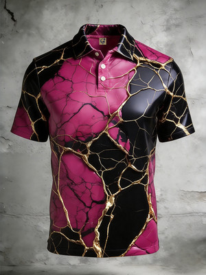 Abstract Gradient 3D Print Polo