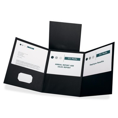 Esselte ESS59806 Tri-fold Pocket Folders Black 150 Sheet Capacity