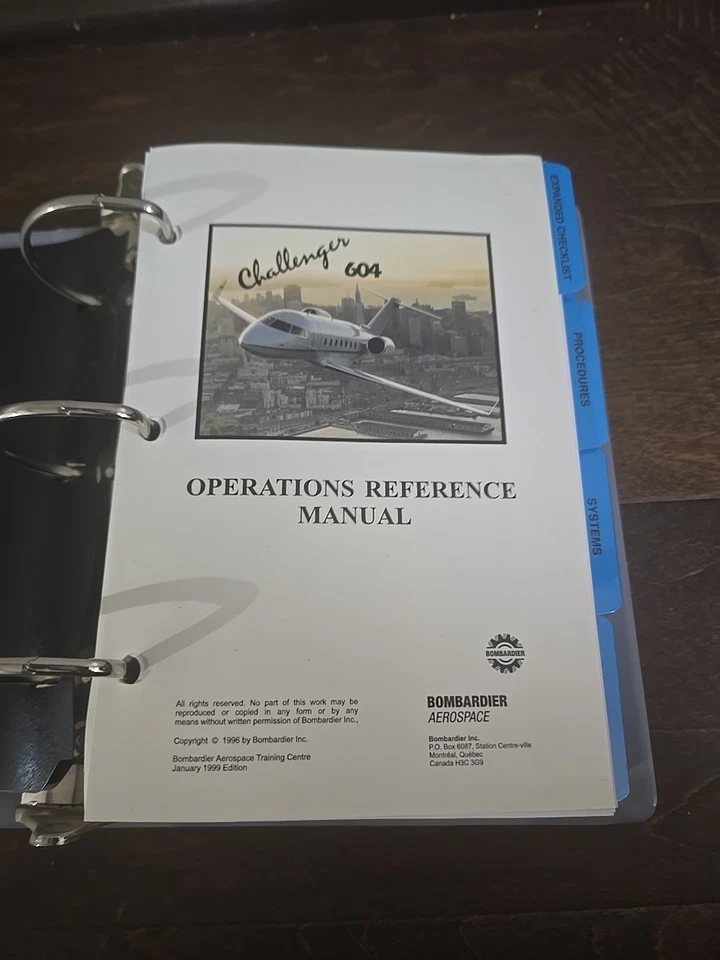 Manual de referencia de operaciones piloto Challenger 604 Bombardier Aeroespacial Foto 4 de 4
