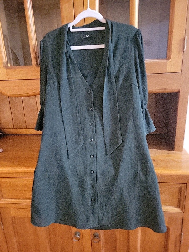 STUNNING REUX Shirt Dress 3/4. Sleeve & Lined Excellent Condition jade Size 8