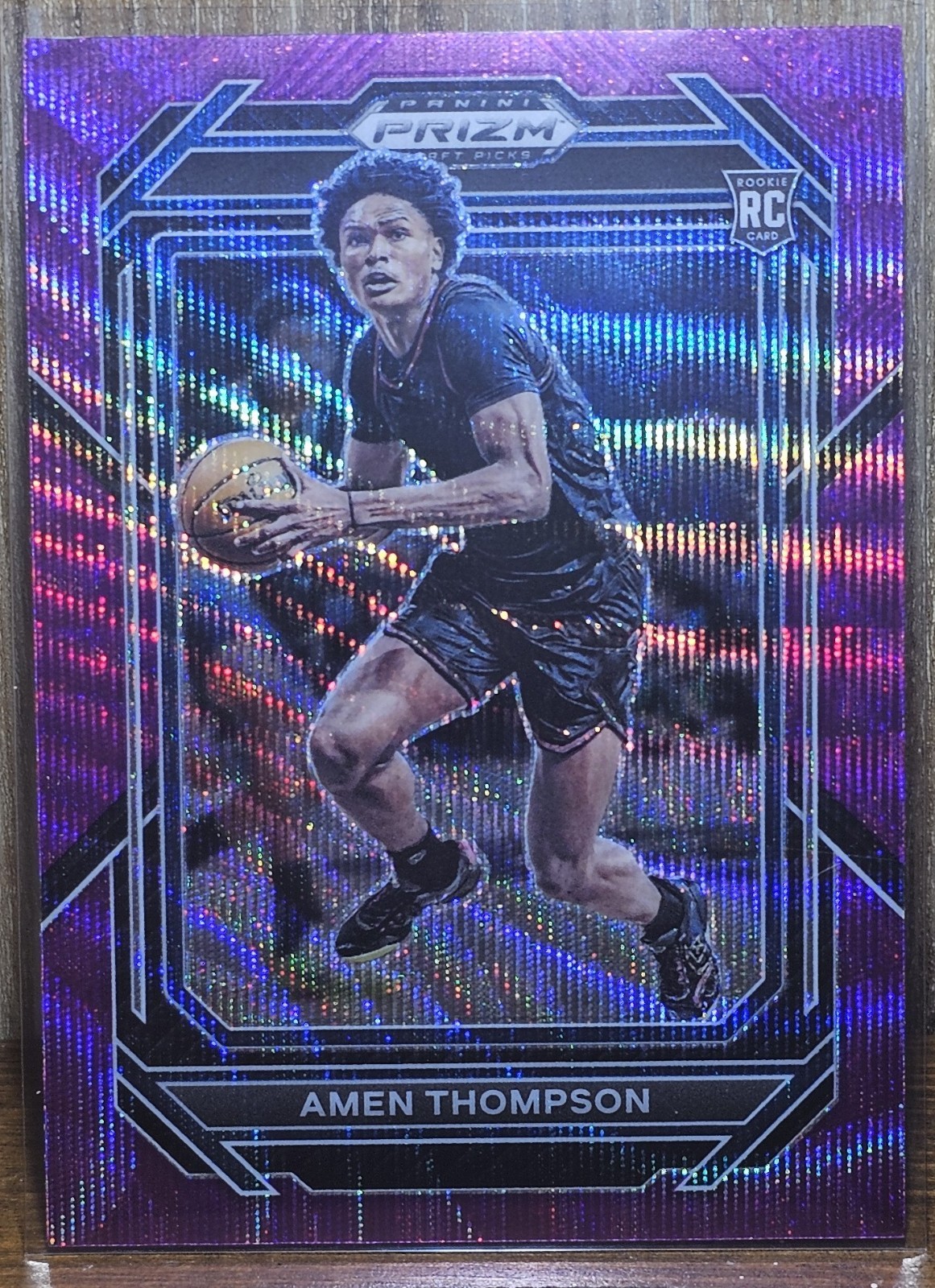 2023-24 Panini Prizm Draft Picks - Amen Thompson #4 Purple Wave Prizm (RC)