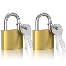 XFJSAK 2 Pcs Small Keyed Padlocks, Locker Lock, Locks with Keys 32mm, Gold, C...