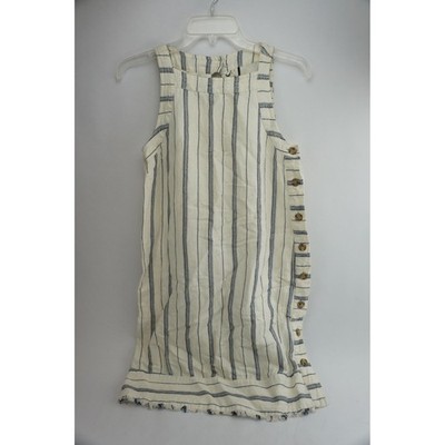 Anthropologie Akemi + Kin Shift Dress Womens Small Ivory Blue Striped Excellent