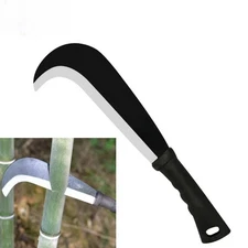 Heavy Duty Curved Knife Manganese Steel Blade Black Plastic Handle for Gardening