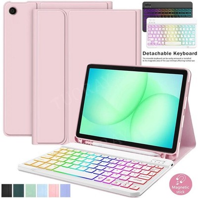 Beleuchtete QWERTZ Tastatur Hülle Für Samsung Galaxy Tab A11+ A9+ S11 S10 Lite