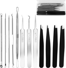 8-Piece Blackhead Remover  4 Tweezers Kit   Acne Popper, Facial Hair Tool