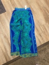 NWT 295 Johnny Was Women XS Wide Leg Pants 100 Silk Villa Luxury Boho