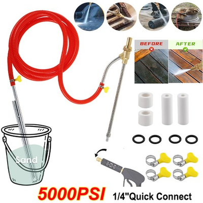 #ad 5000 PSI Sandblasting Kit for Pressure Washer Sand Blaster Attachment Power $30.98