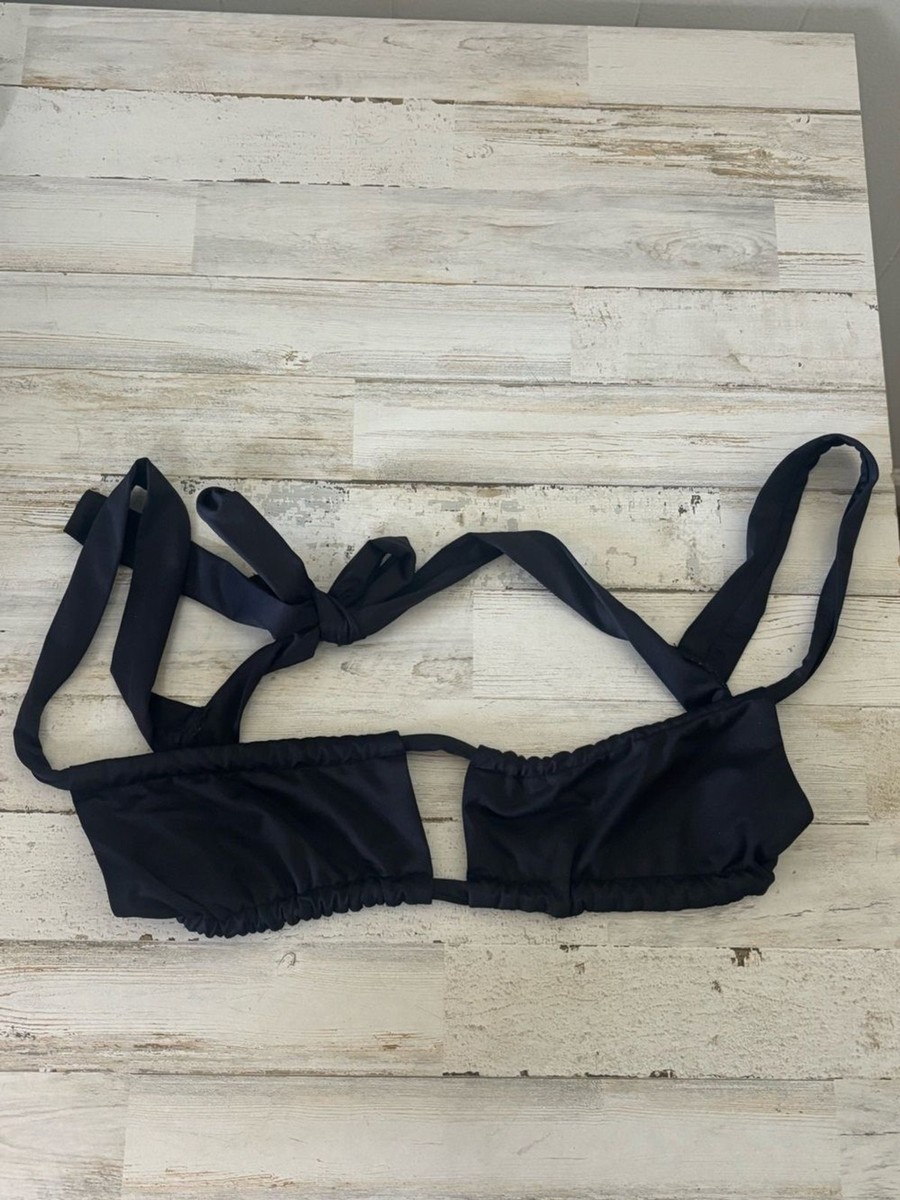 Frankies Bikinis - Willow Top - Black Bikini Top - Size Medium View 2