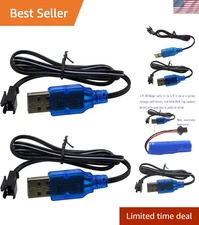 Safe and Efficient 2 Pack 3.7V USB Charger Cables with Overcharge Protection