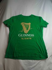 Guinness T-Shirt Large Green Harp Logo Graphic St. Patrick's Day Beer Slainte
