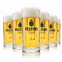 6X Veltins Glas 0,2L Kontur Bier Krug Pilsener GläSer Brauerei Gastro Geeicht V+