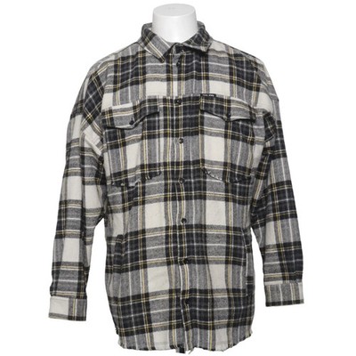 Tigha, Oberhemd, Herren, Größe: S, Grau/Schwarz/Gelb, Acryl/Polyester/Wolle #wke