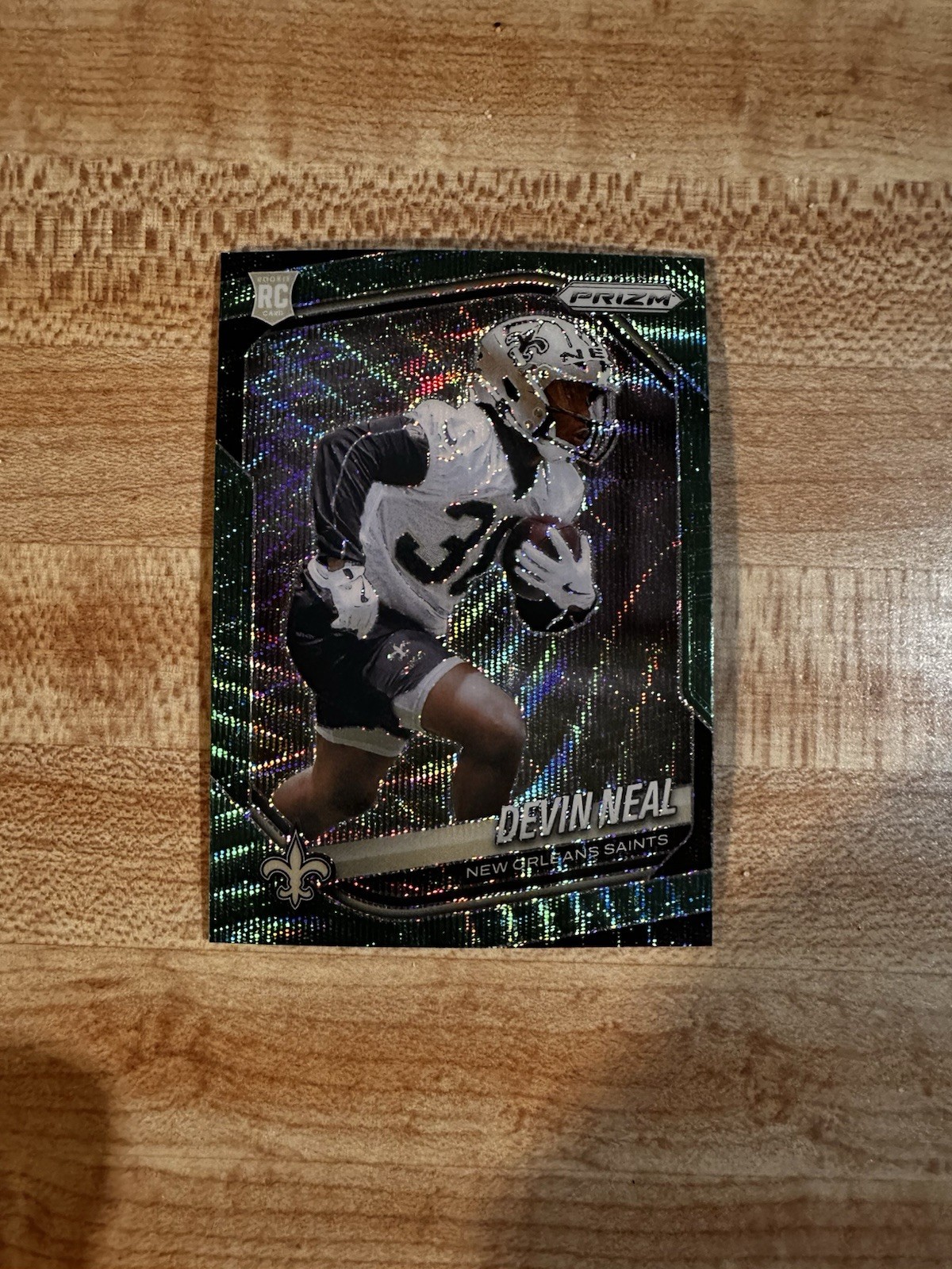 2025 Panini Prizm #393 Devin Neal Green Wave RC New Orleans Saints