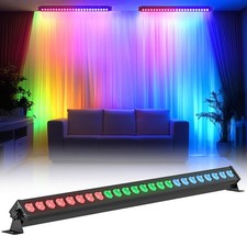 Led Stage Lights Bar,72W 24LEDs RGB Dj Strobe Party Lights Bar 3 in 1 Wall Wa...