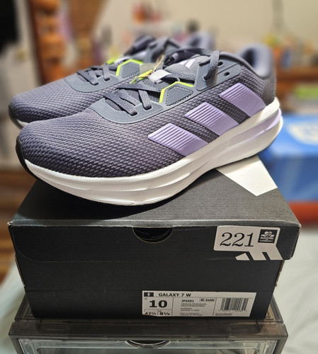 adidas Galaxy 7 Womens Low Top Lace-Up Running Sneaker Gray Purple JP6591