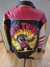 VINTAGE WILD THING TAZ DEVIL HIP HOP LEATHER JACKET COAT XL JEFF HAMILTON