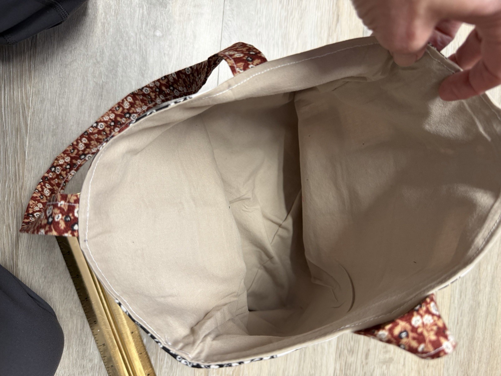 Handmade Patchwork Lined Tote Bag - image 4