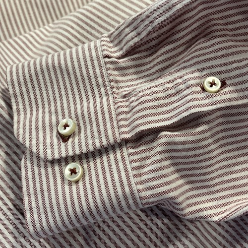 Tommy Hilfiger Shirt Mens XL Button Down Long Sleeve Burgundy Stripe Preppy Logo - Bild 12 von 15