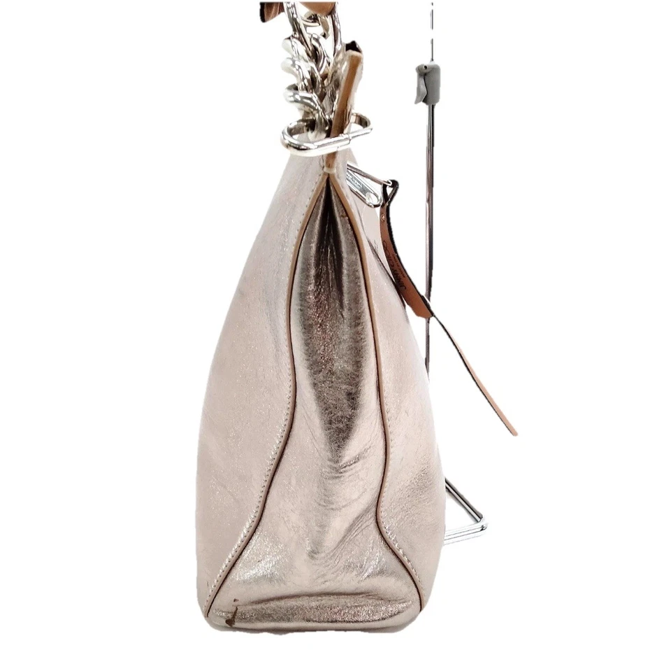 Auténtico Bolso Hobo Jimmy Choo Metálico Pulido Dorado Cuervo Bolso de Hombro Mediano Foto 3 de 4