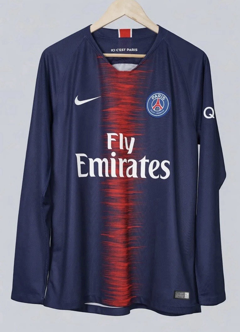 PSG 2018/19 Long Sleeve Neymar Jr. #10 Fly Emirates Nike XL Soccer