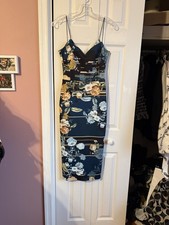 ASOS floral Blue Body con Midi Dress Sz 0