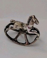 Deliziosa Microfusione Cavallino A Dondolo. Argento 800, Vintage. Perfetta