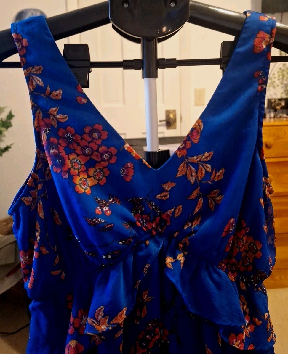 Women's Pretty Signature Studios  Dress Comfy-Flowing Blue-Orange Colors Casual View 4