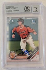 2019 1st Bowman Chrome Joey Bart  Authentic Auto Beckett 10 #BCP-50 Giants