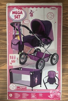 Bayer Design Kombi Puppenwagen Grande Megaset mit Reisebett und Zubehör Fee