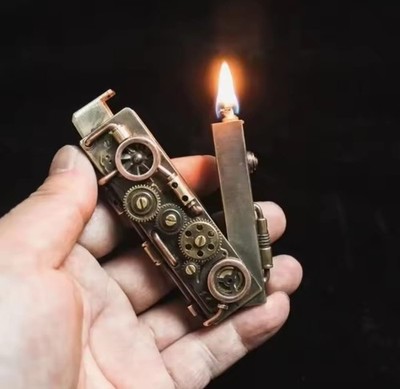 Luxury Handmade Mechanical Steampunk Kerosene Cigarette Lighter Pure Copper 