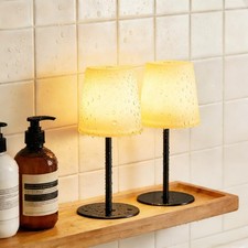 2-Pack Shower Lamp Waterproof Rechargeable Table Lamp Cordless Outdoor Lamps ...