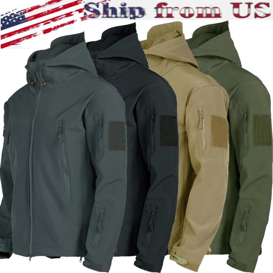 Tactical Jacket Mens Military Waterproof Coat Soft Shell Work Windbreaker Jacket