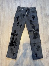 Grey Jeans with Cross Patches Size W30