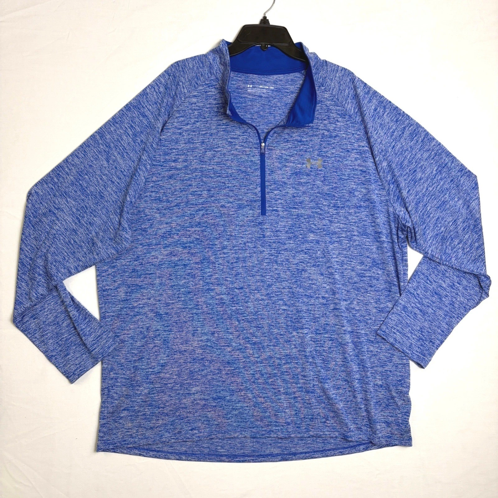 Under Armour Mens 4XL Blue Space Dye Tech 1/2 Zip Pullover Long Sleeve Shirt