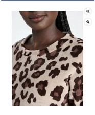 WOMEN'S LEOPARD ANIMAL PRINT LONG JOYSPUN TOP  PAJAMAS LOUNGE SET M