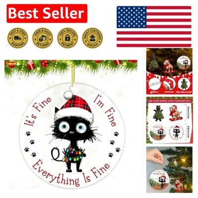 Customizable Black Cat Christmas Hanging Ornaments - 2025 Celebration Must-Have
