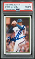 1986 TOPPS ALL-STAR GLOSSY SET OF 60 #41 DWIGHT GOODEN PSA 6 AUTO 10