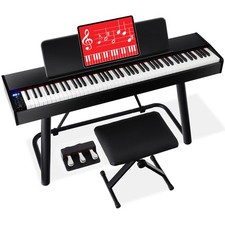 Best Choice Products 88-Key Weighted Size Digital Piano Set U-Stand 3 Full