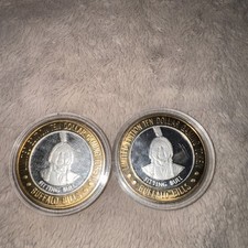 Buffalo Bills Primm NV $10 Silver Strike Token 1997 Sitting Bull 37 Grams 999