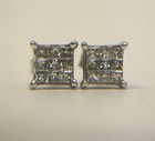 14k White Gold Natural Princess Cut Diamond Stud Earrings 1.0g Approx 0.15 CTW — photo 9