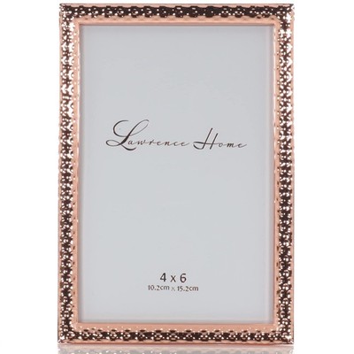 Lawrence Frames Metal Picture Frame with Hammer Effect, 4x6, Copper