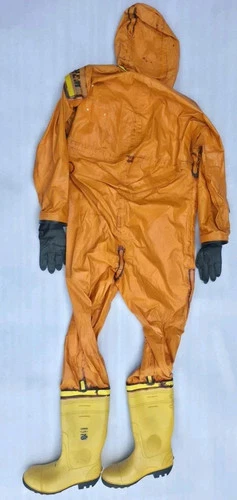 TRELLCHEM BUTYL ORANGE FULL BODY CHEMICAL SUIT SIZE-L  FOR TRELLBORG SWEEDEN image 5