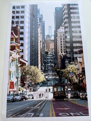 San Francisco Cable Car 12x18 Photo Print Chinatown Bay Bridge Wall Art READ