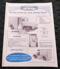 1953 Ford F-100 Boyertown SP-6 Delivery Truck Body Original Brochure
