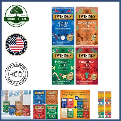 80 Count Holiday Tea Bags, Ginger, Cinnamon, Clove, Perfect for Cozy Moments