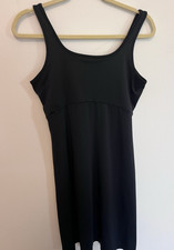 Columbia Black Scoop Neck Tank Dress M Short Sleeveless Knit Lightweight Stretch