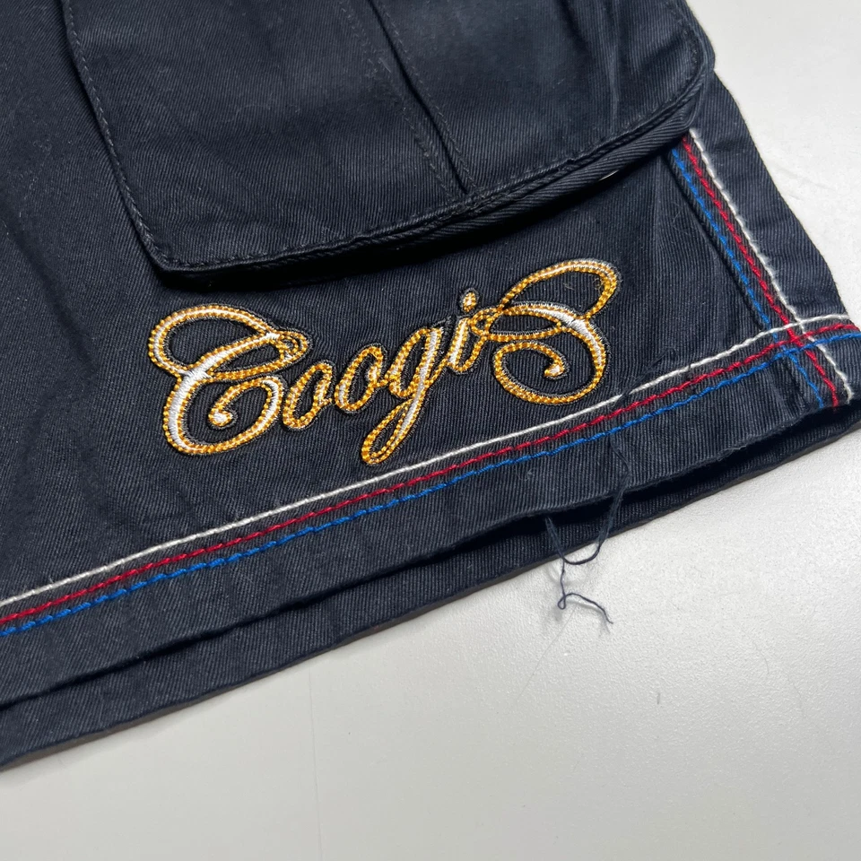 Pantalones Cortos de Carga Coogi Para Hombres Y2k De Colección Negros Multicolor Puntada Bordada Logo W36 Foto 3 de 4