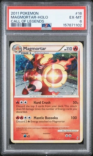 2011 POKEMON CALL OF LEGENDS #16 MAGMORTAR-HOLO PSA 6