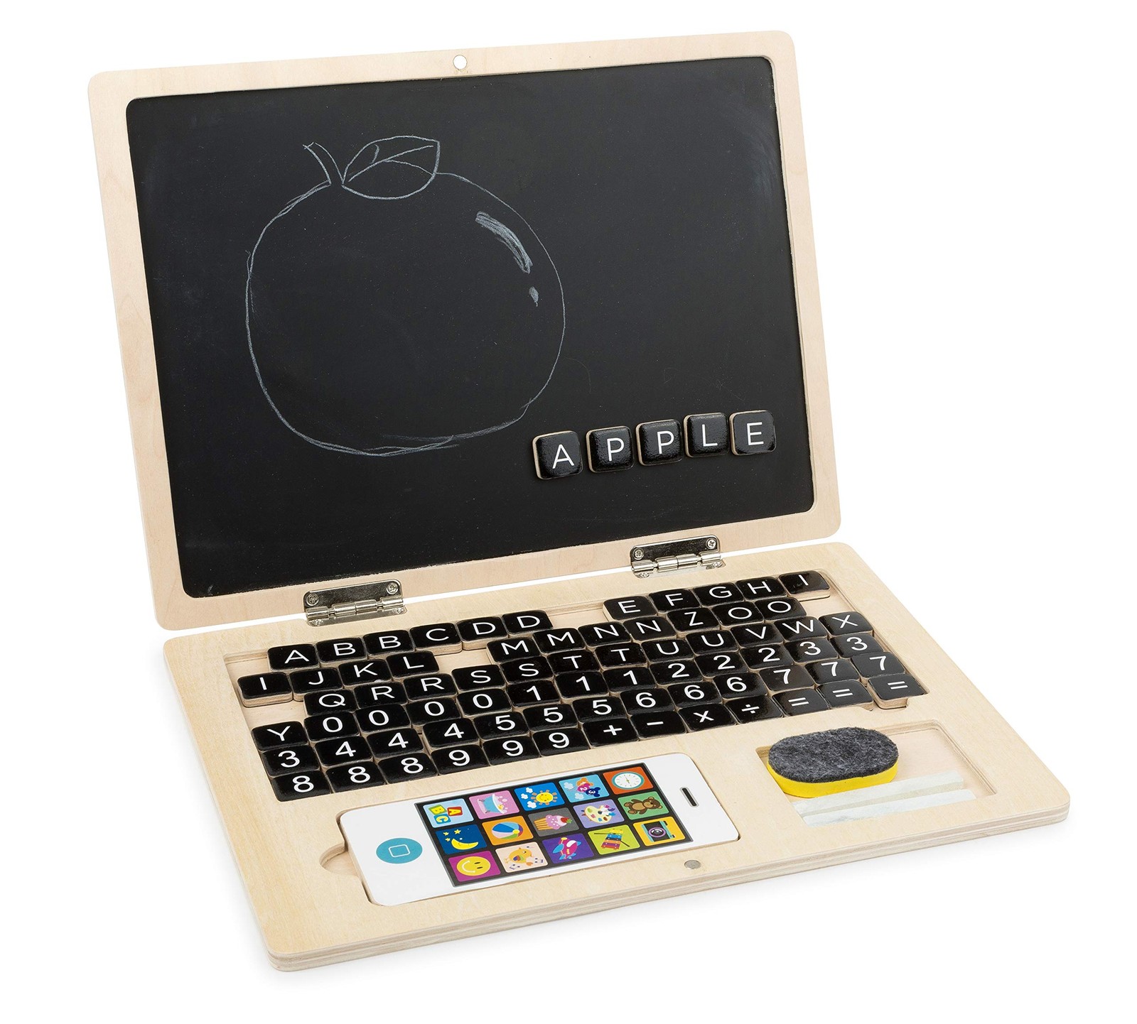 Деревянный ноутбук на маленькой ножке с магнитной доской